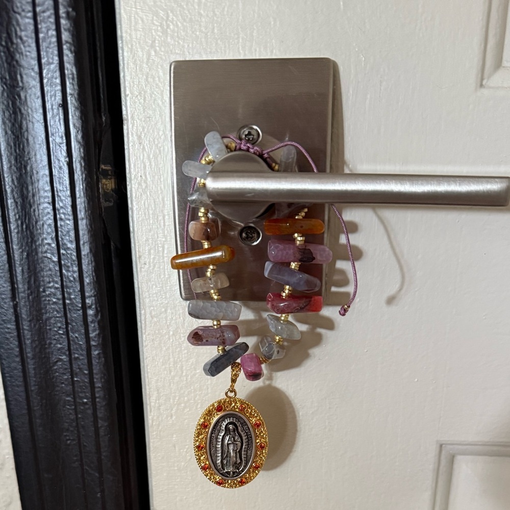 Adjustable Door or Wall Hanging with Guadalupe Virgin Medallion